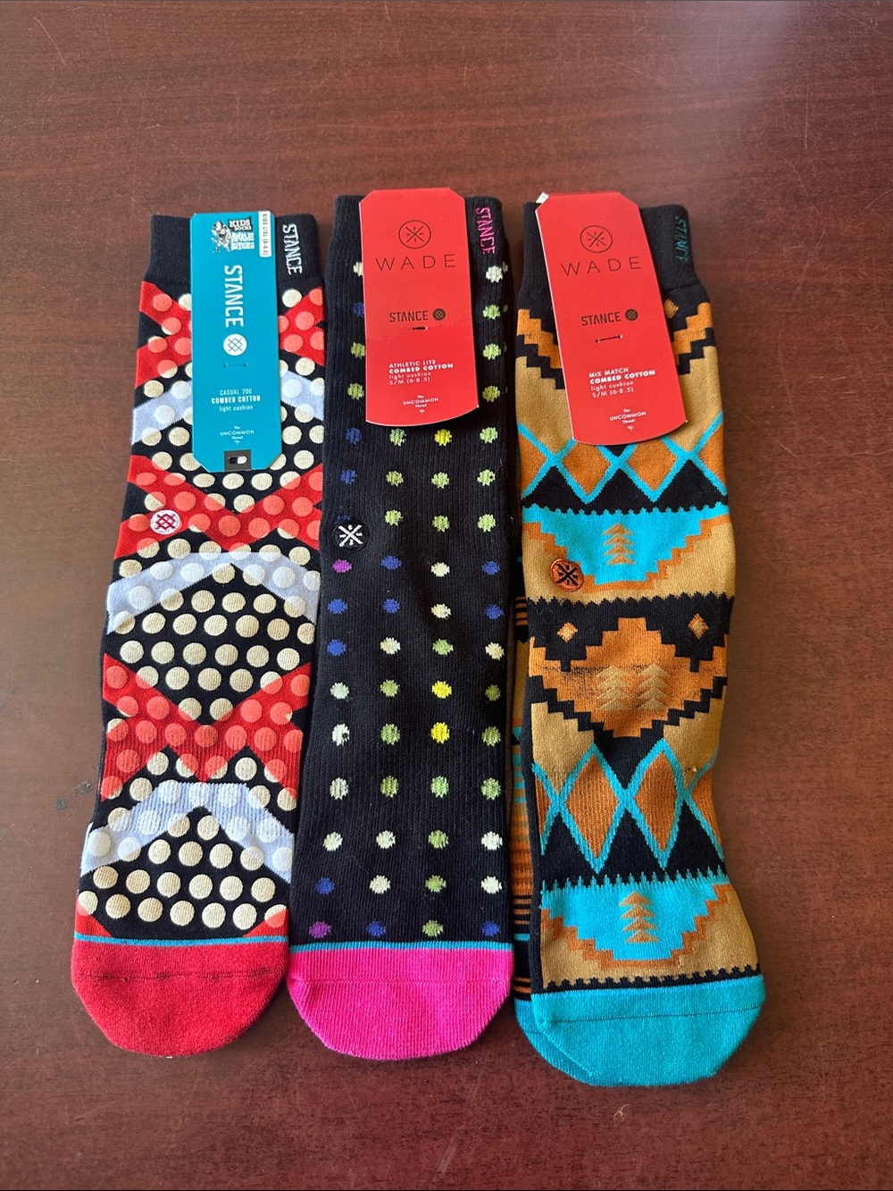 #146, Three Pairs NWT Stance Crew Socks